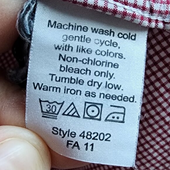 J.Crew Red/White Micro-Checked Casual Button Down Shirt Size Large - Picture 9 of 15